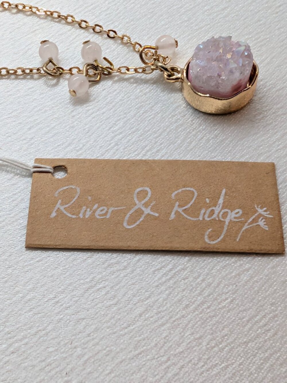 NWT pink quartz necklace by River & Ridge - Picture 4 of 14